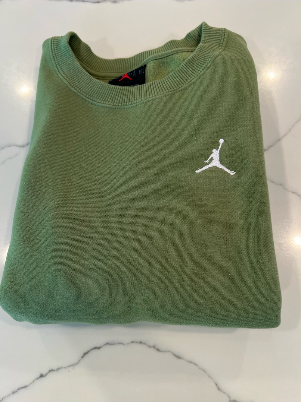 Jordan Colorblock Crewneck Sweatshirt - Olive, Beige, Black - Picture 10 of 11